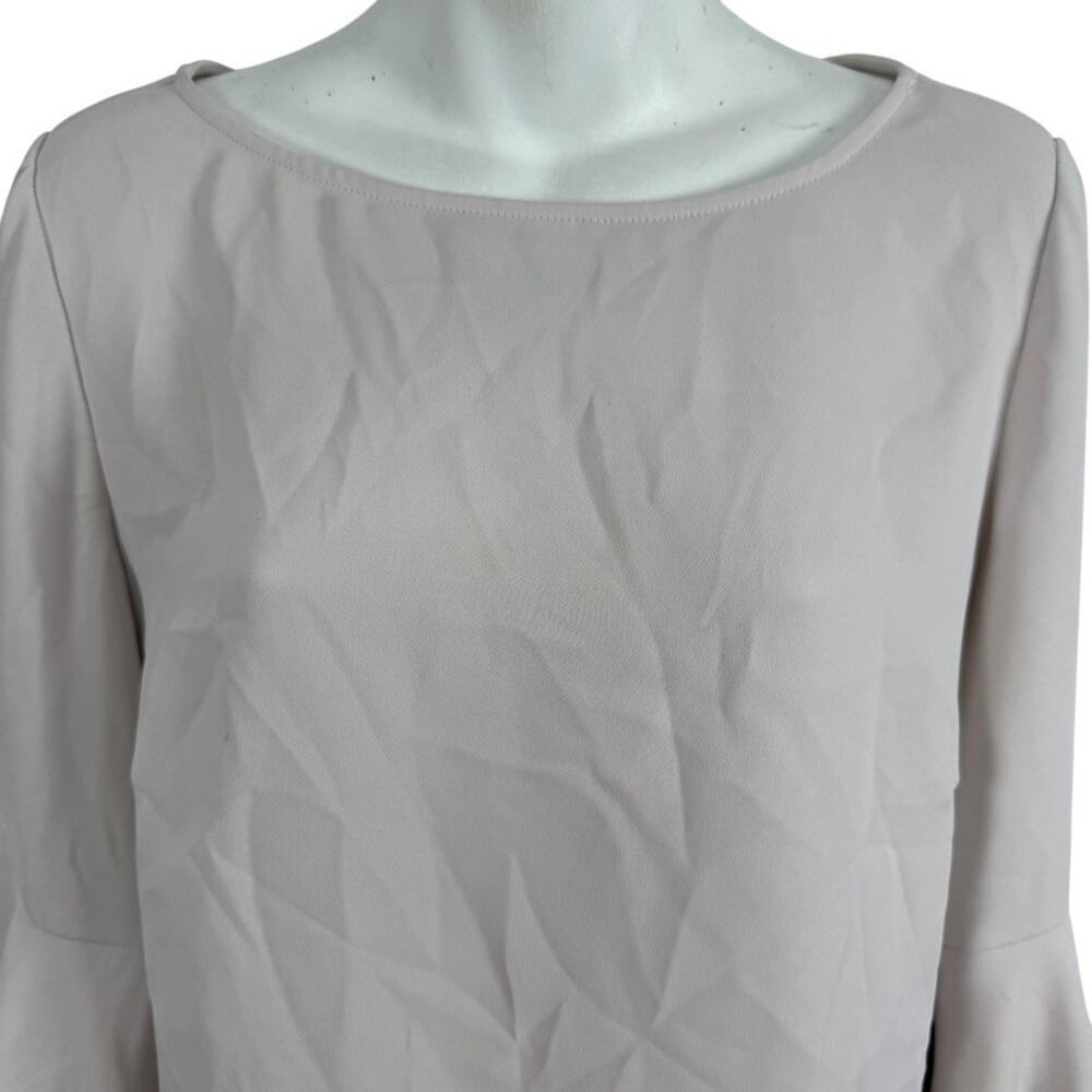 Chicos Bell Flare Sleeve Ecru Neutral Blouse Top Shirt Career sz 0 / 4 / 6 - Picture 5 of 16